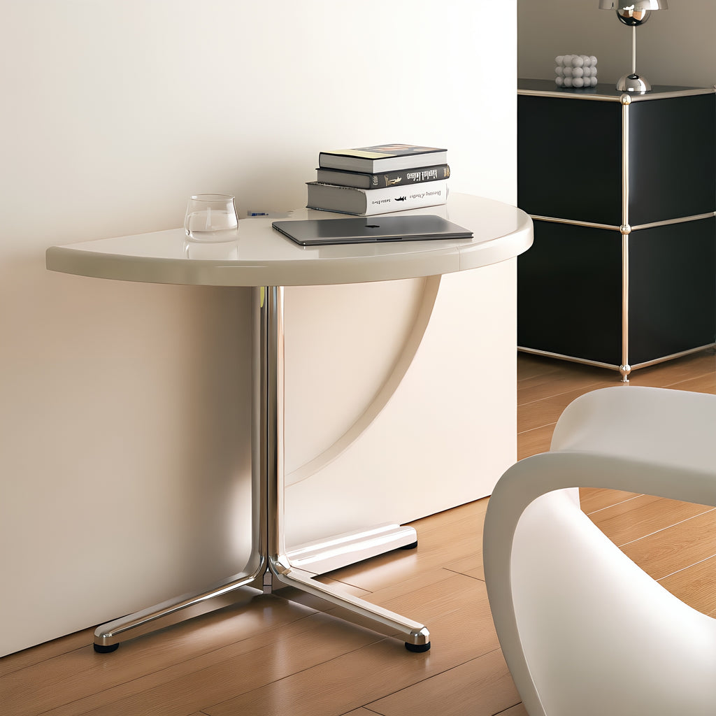 Cross-Base Semicircular Multi-Use Corner Table
