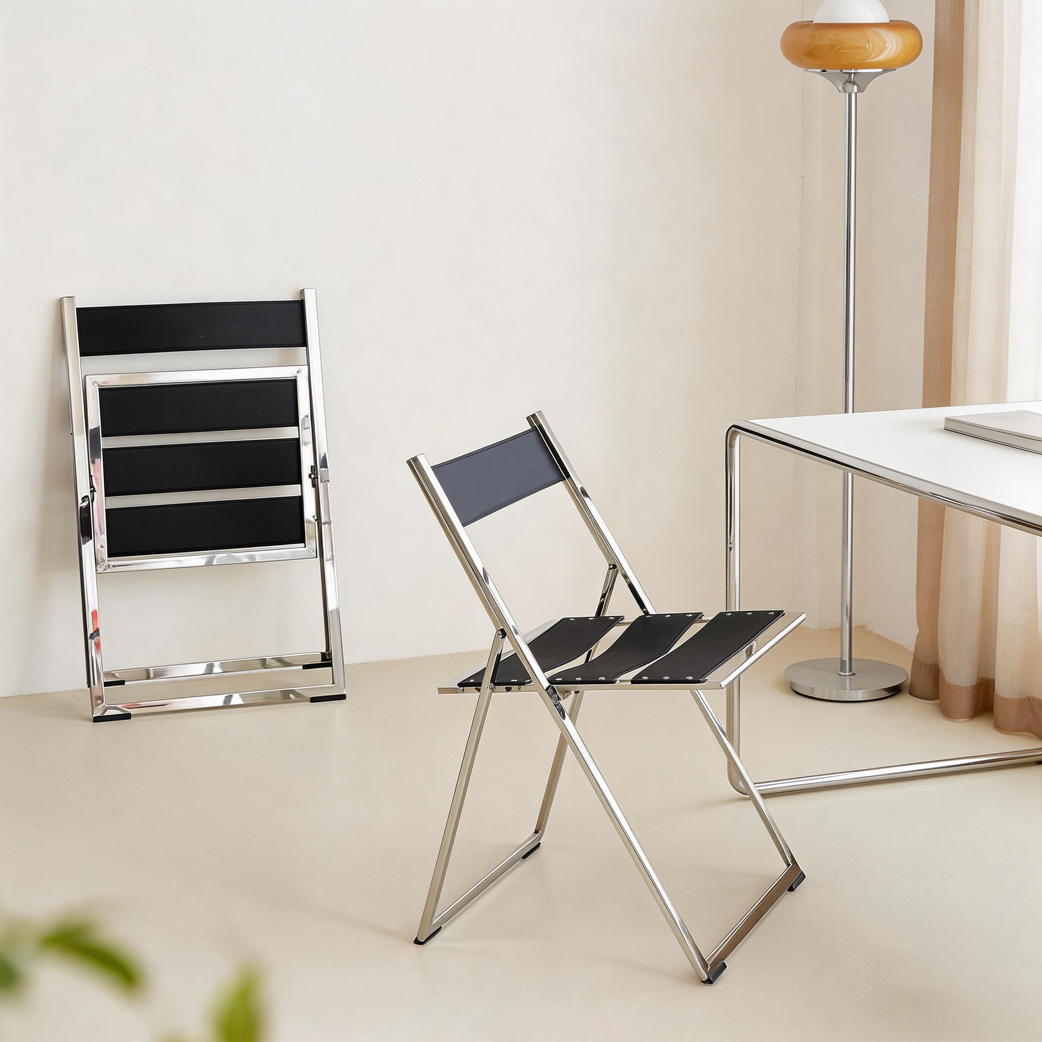 Linear Strap Folding Chair