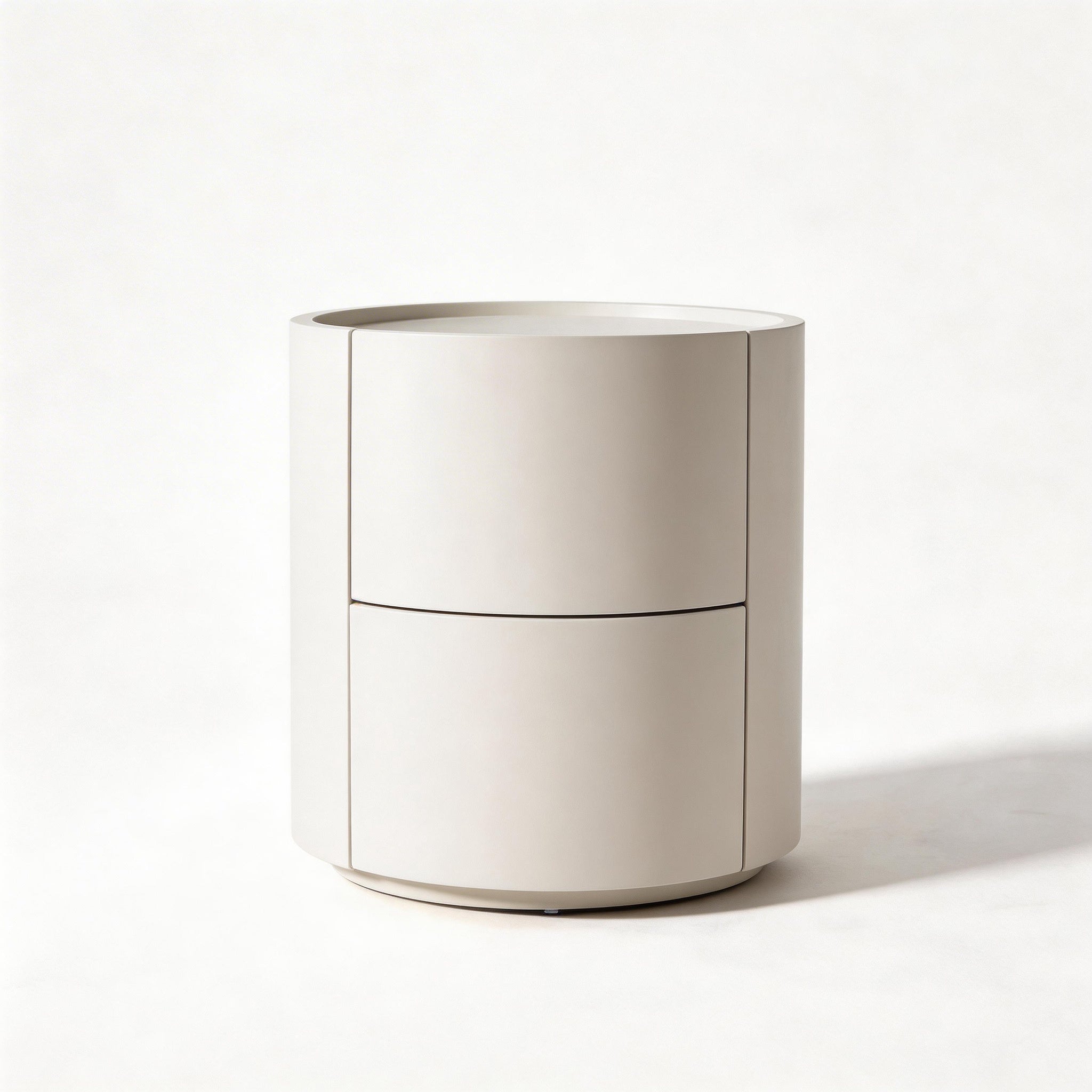 Round Two-Drawer Nightstand