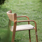 Aluminum Frame Armchair with Handwoven Paper Cord Seat & Back