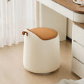 Rotating Vanity Stool – Leatherette Bucket Design with Backrest Handle