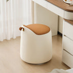 Rotating Vanity Stool – Leatherette Bucket Design with Backrest Handle