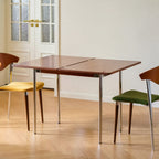 Mid-Century Solid Wood Foldable Dining Table