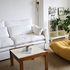 Modern Minimalist Wooden Sliding Dual-Tone Coffee Table