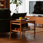 Scandinavian Mid-Century Rolling Side Table