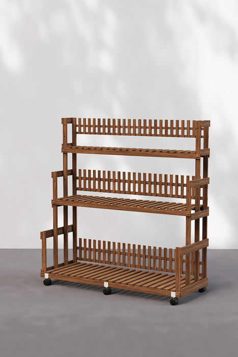 Multi Tier Plant Stand Shelf with Brake Wheels for Garden