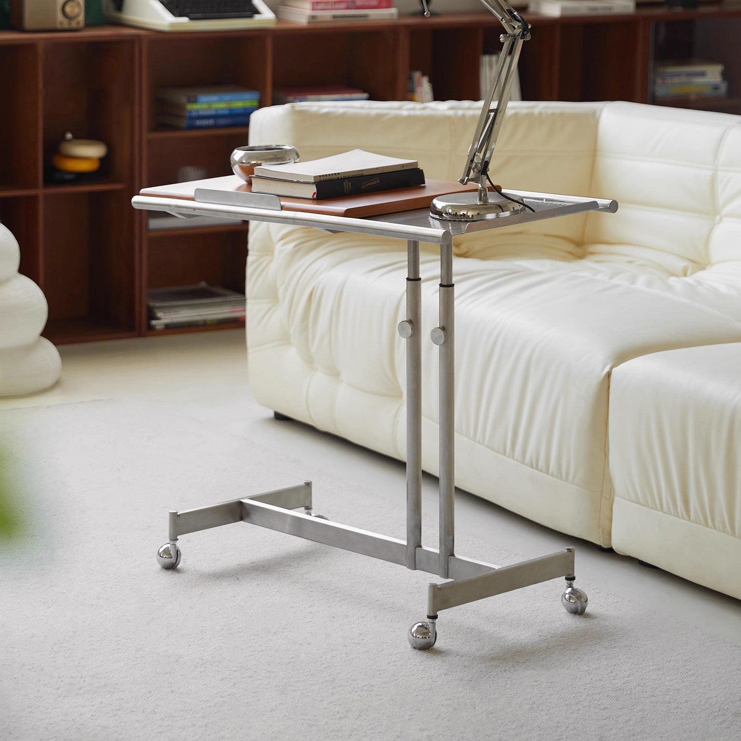 Tilt-Top Height-Adjustable Rolling Laptop Cart