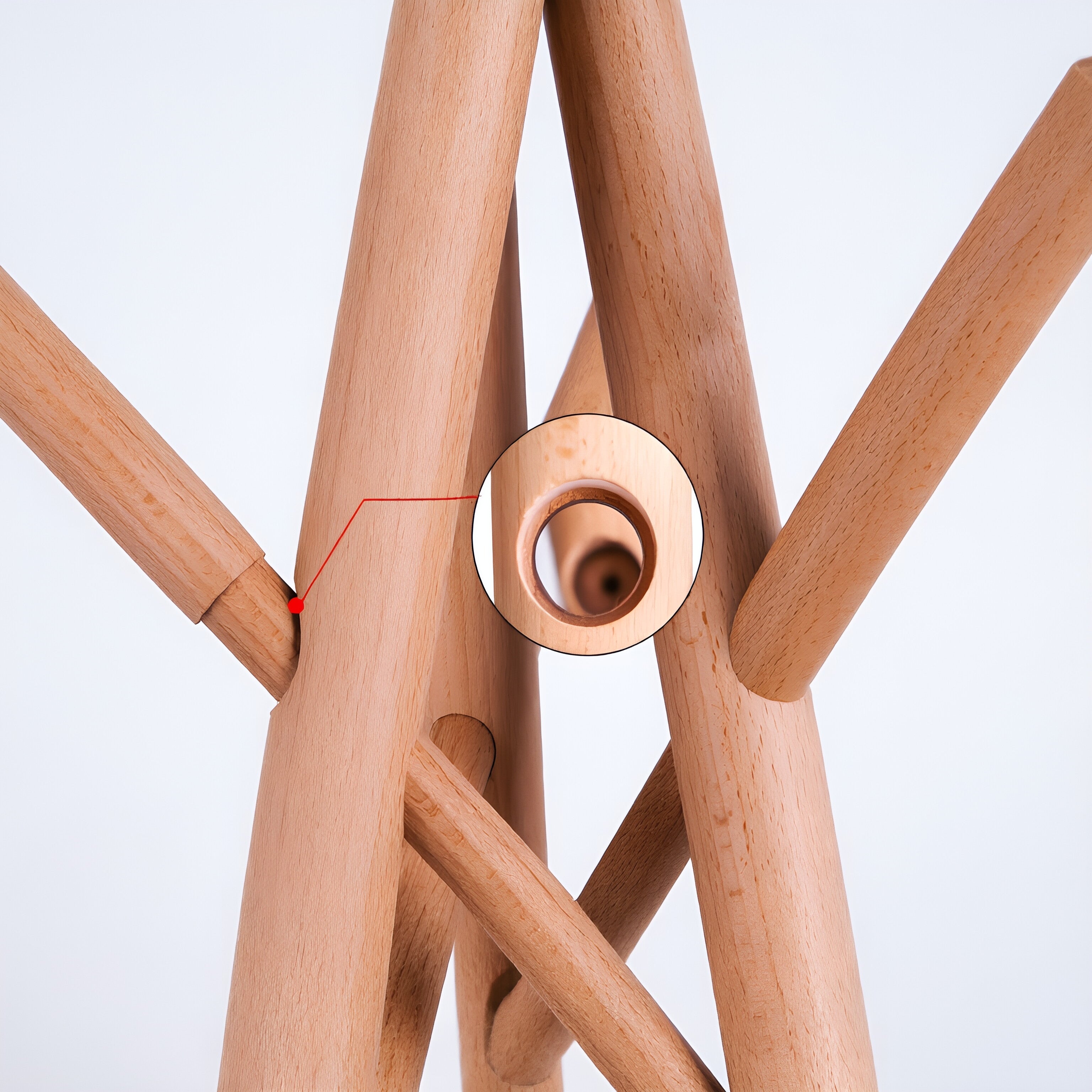Modern Minimalist Solid Wood Branch-Inspired Coat Rack