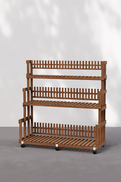Multi Tier Plant Stand Shelf with Brake Wheels for Garden