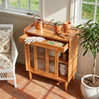 Glass-Door Wood Cabinet