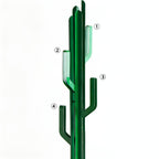 Modern Cactus-Inspired Green Metal Multi-Arm Coat Rack