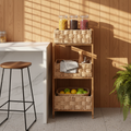 Natural Rattan Weave Three-Tier Compact Storage Display Stand