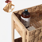 Natural Rattan Weave Three-Tier Compact Storage Display Stand