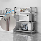 Mirror-Finish Stainless Steel X-Frame Three-Tier Display Stand