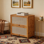 Flip-Top Rattan Cabinet