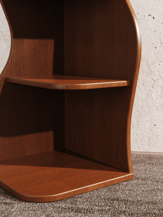 Rustic 5 Tiers Wall Corner Bookshelf Bookcase with Unique Shape