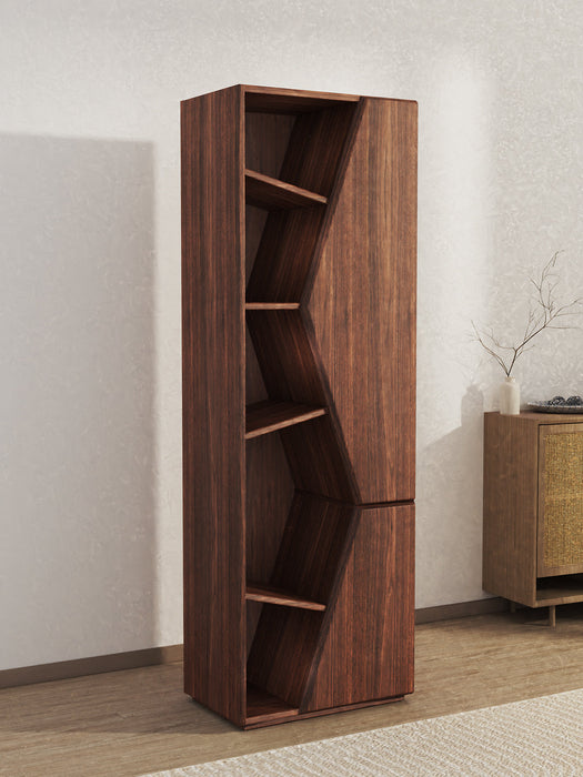 Wood Modern Geometric Bookcase Multi-Layer Storage Rack