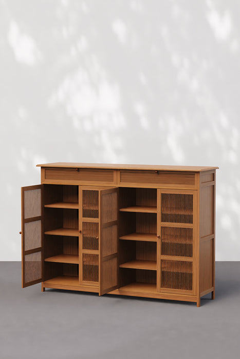 6 Tiers Rustic Shoe Rack Dust-proof with Storage