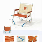 Foldable Canvas Lounge Chair with Wooden Arms