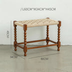 Handwoven Paper-Rope Stool – Barley-Twist Wooden Frame