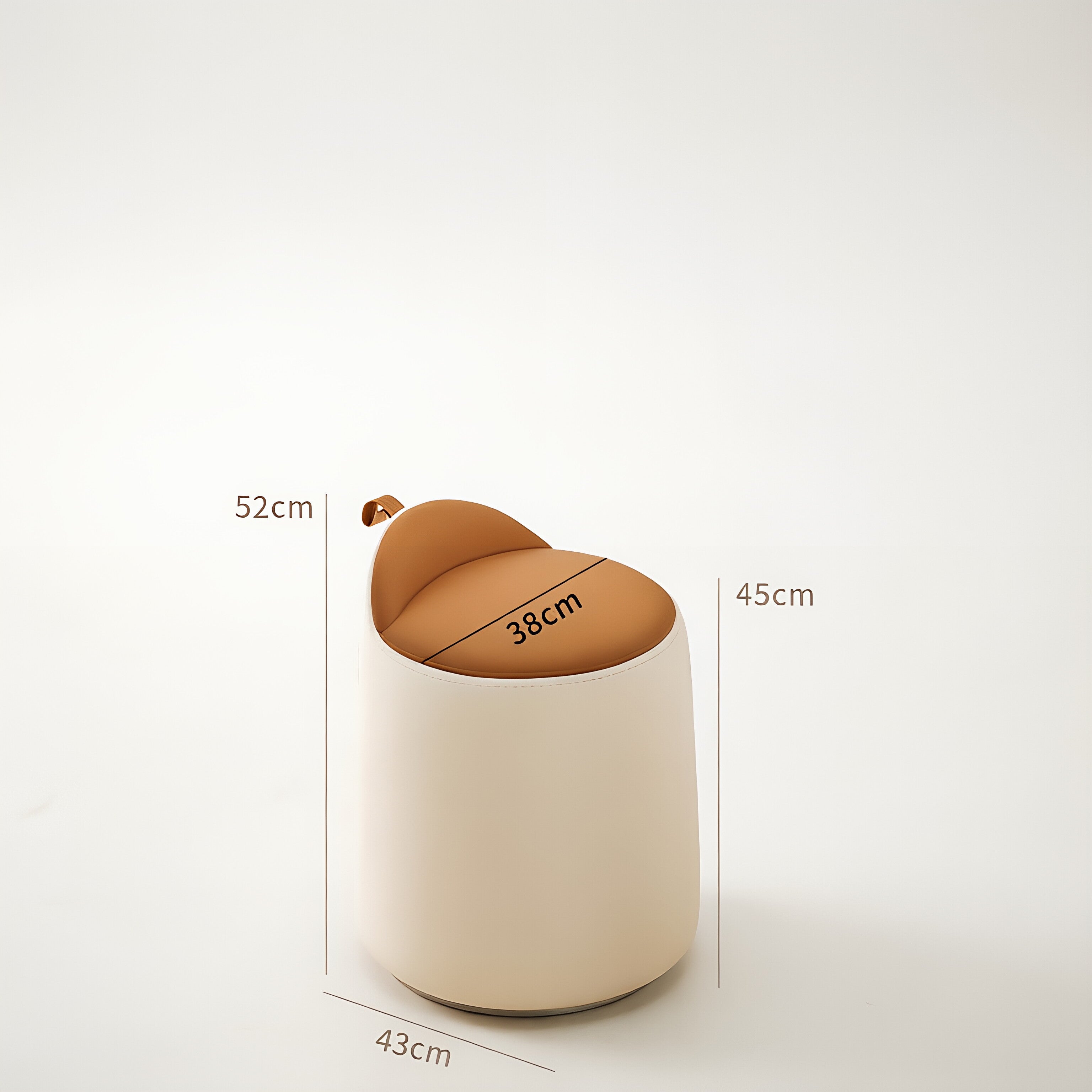 Rotating Vanity Stool – Leatherette Bucket Design with Backrest Handle