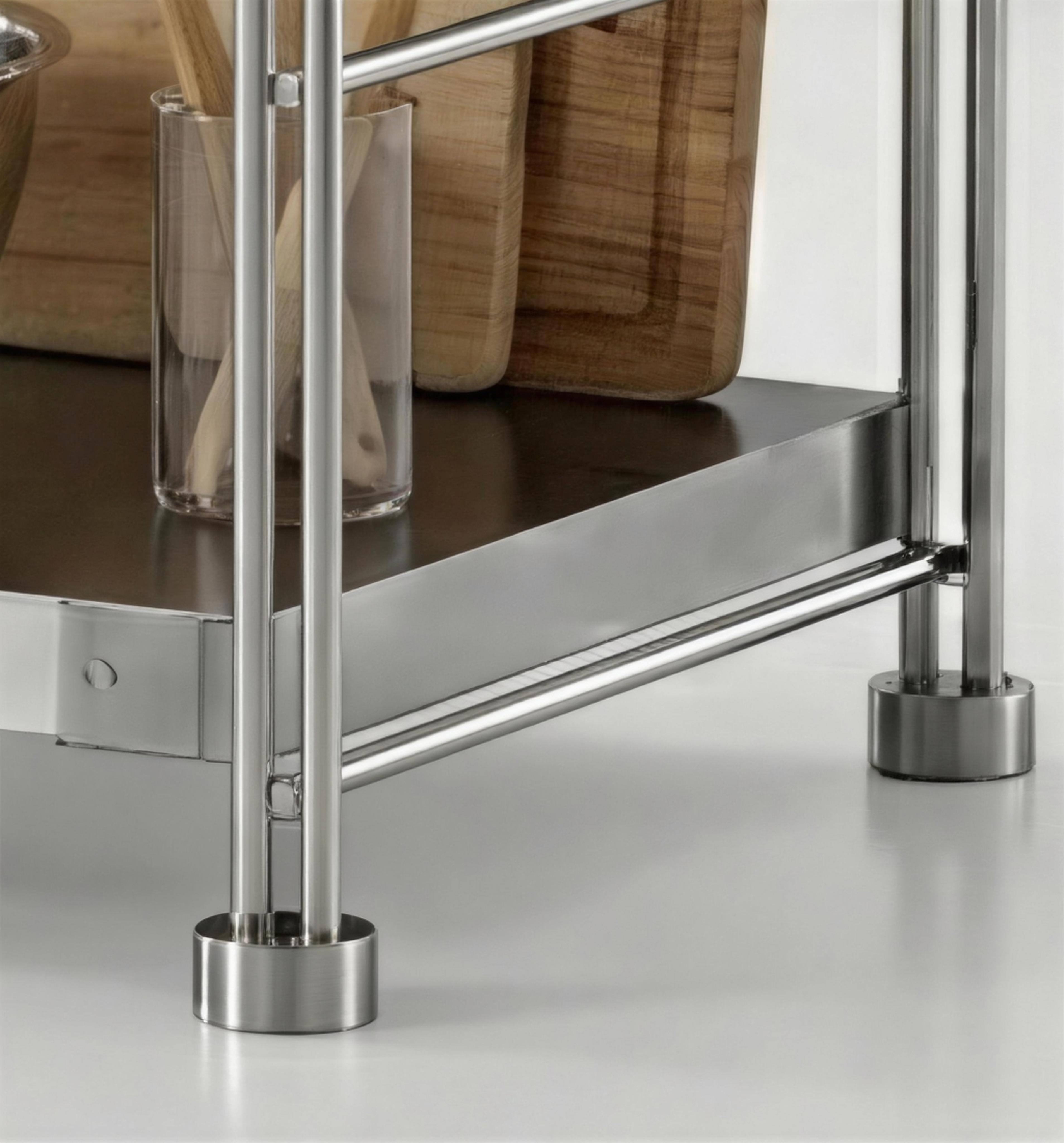 Mirror-Finish Stainless Steel X-Frame Three-Tier Display Stand