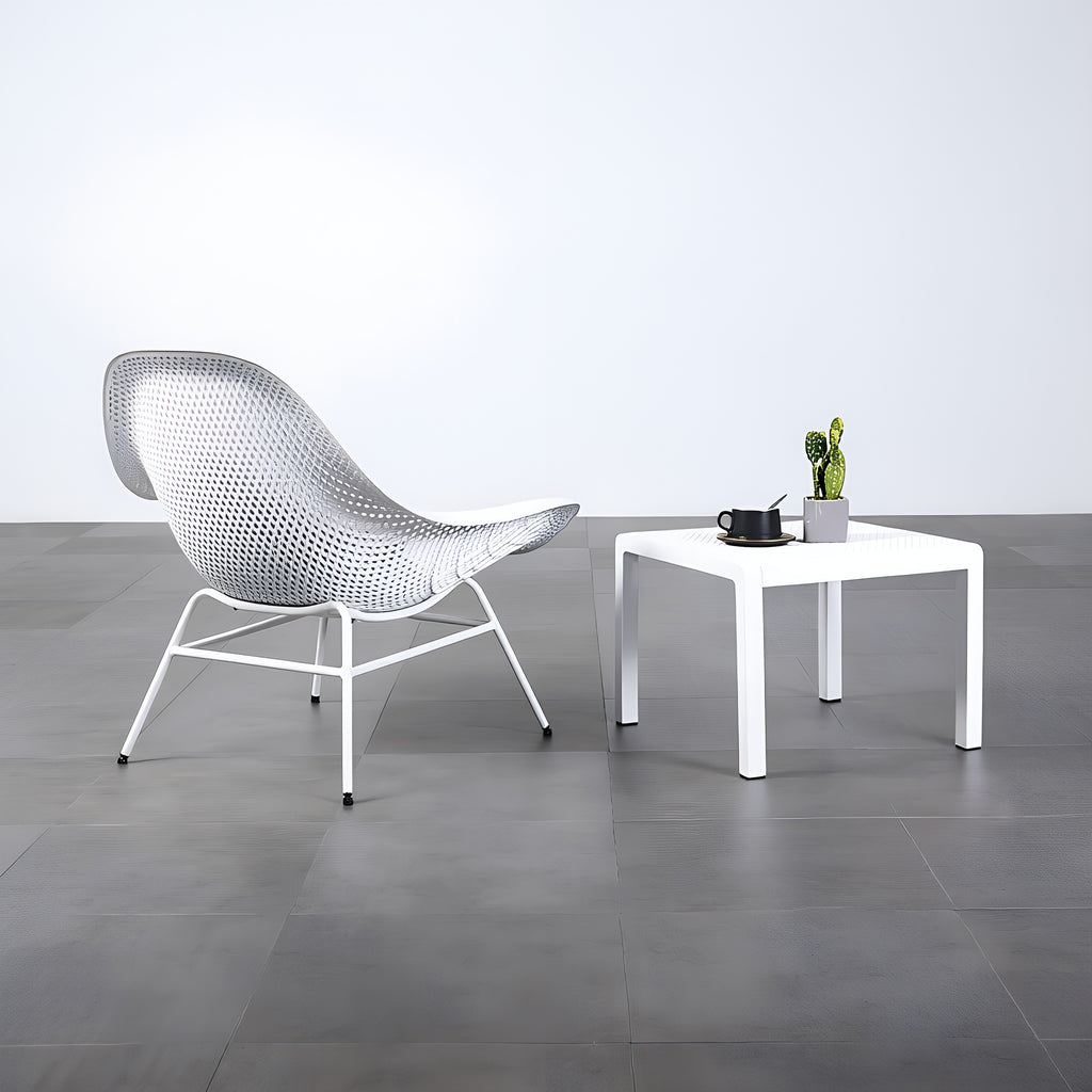 Modern Perforated Shell Lounge Chair