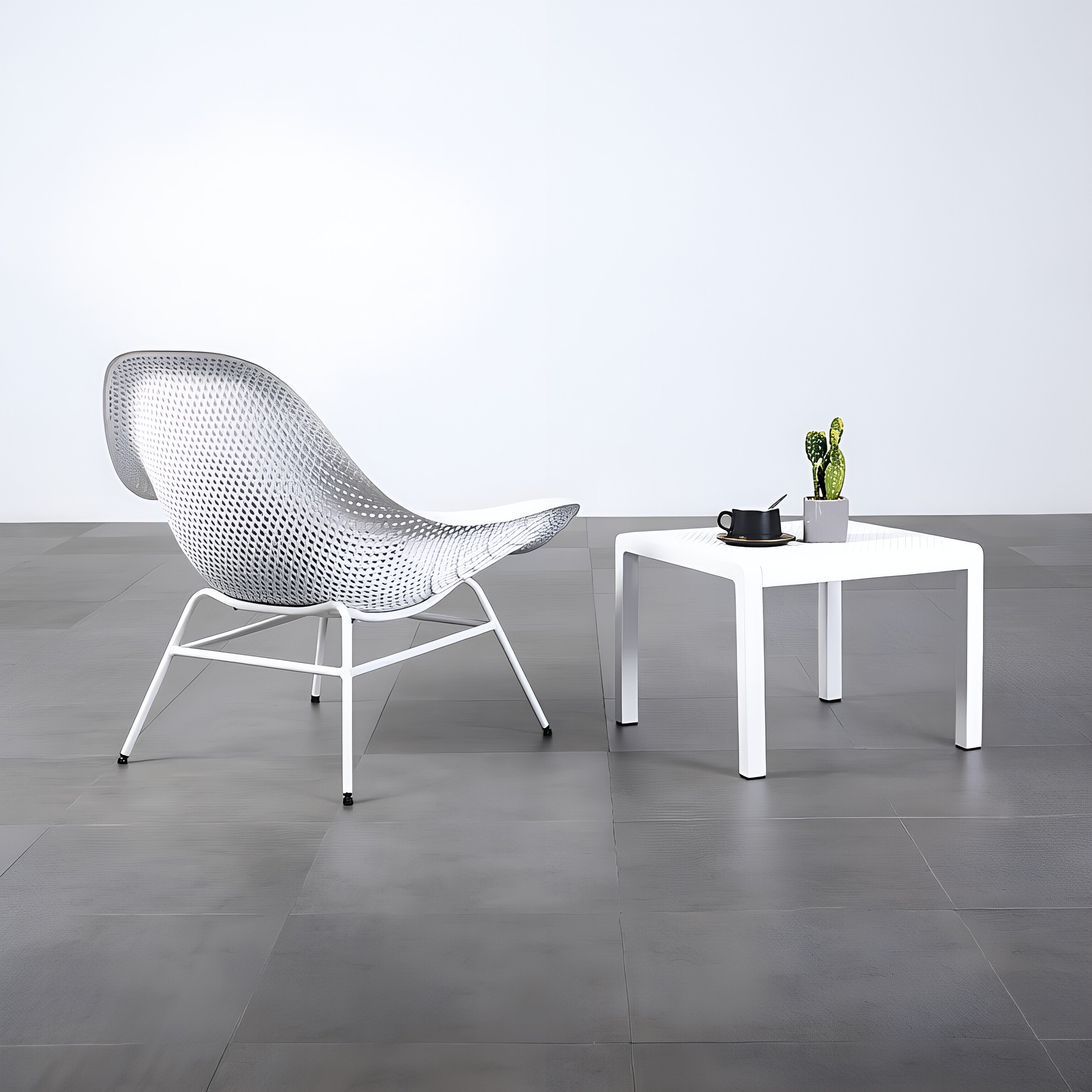 Modern Perforated Shell Lounge Chair