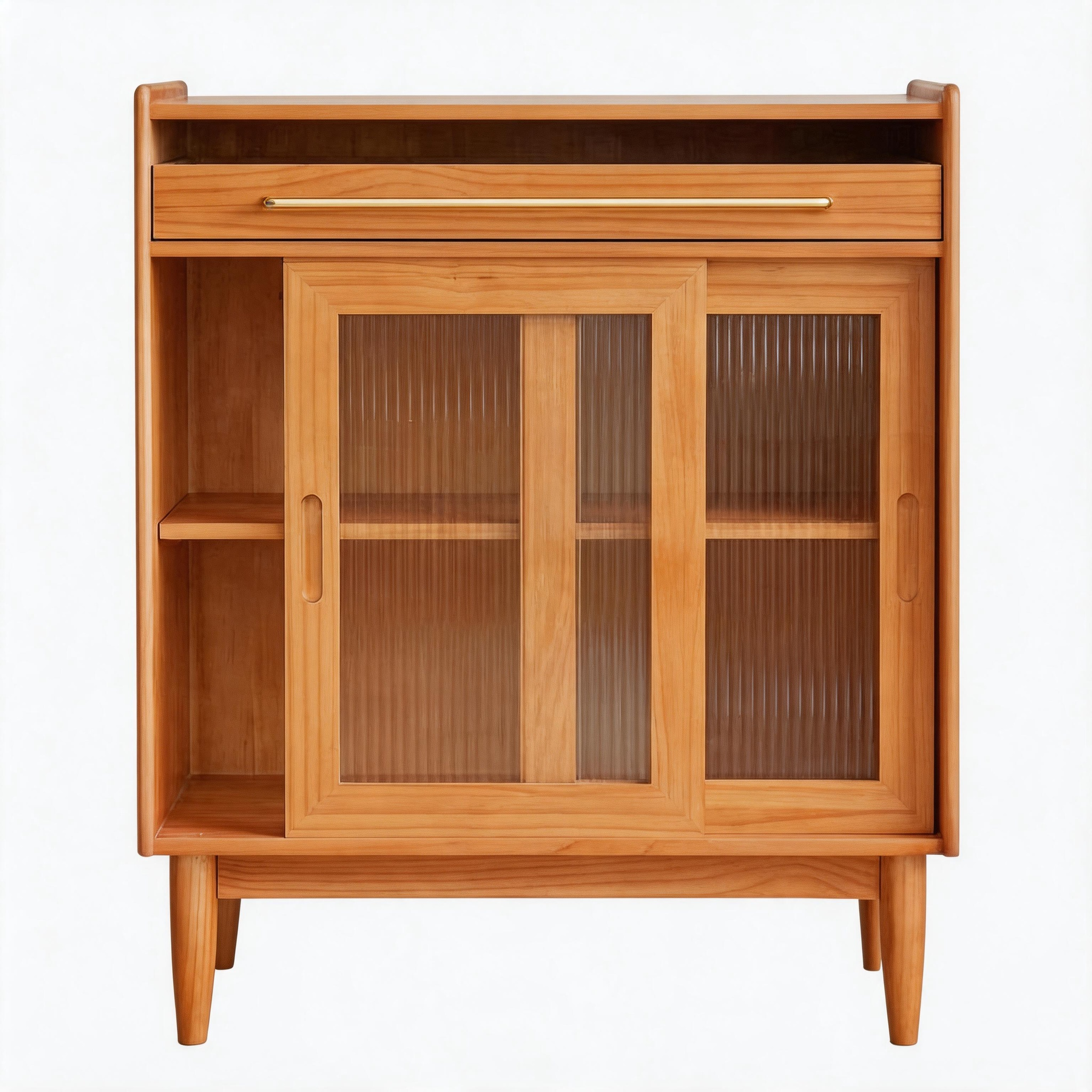 Glass-Door Wood Cabinet