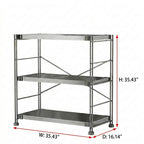 Mirror-Finish Stainless Steel X-Frame Three-Tier Display Stand