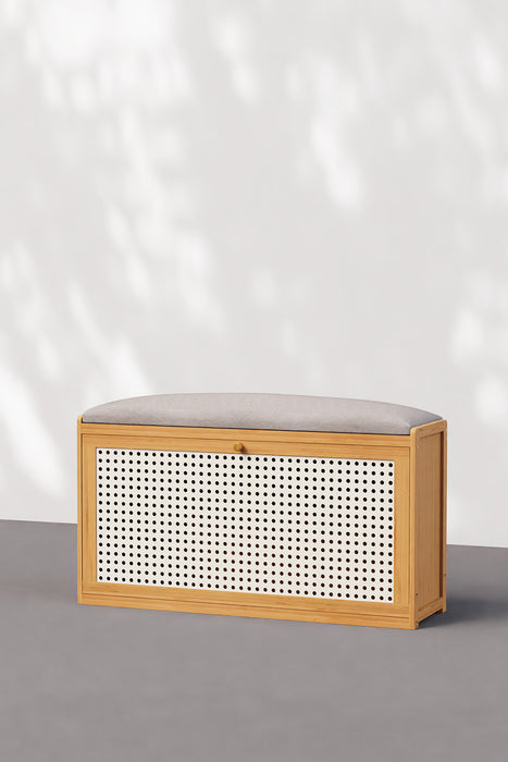 Entryway Flip Drawer Shoe Bench with Padded Seat