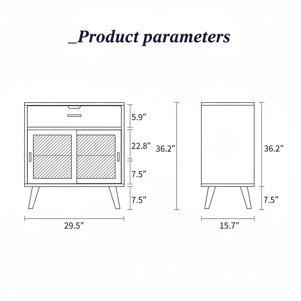 Glass-Door Wood Cabinet