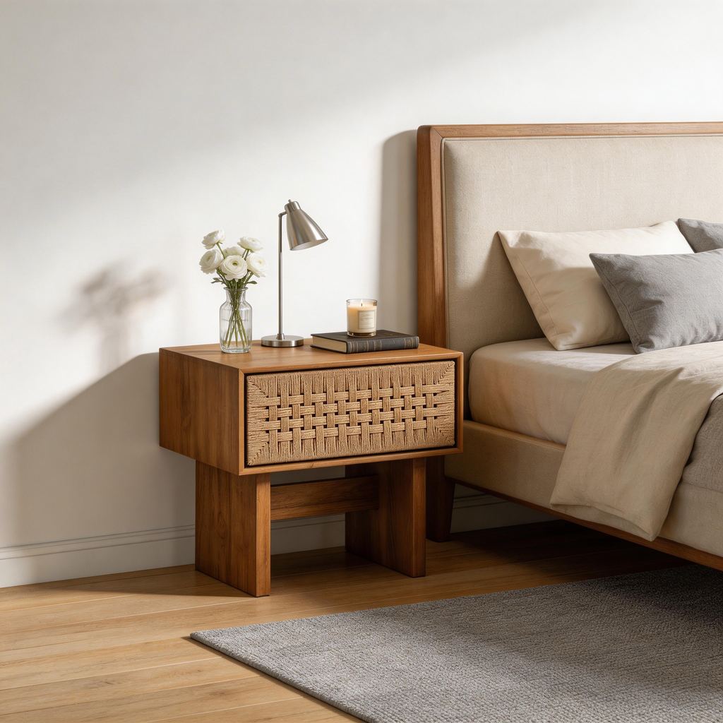 WovenHaven Bedside Table