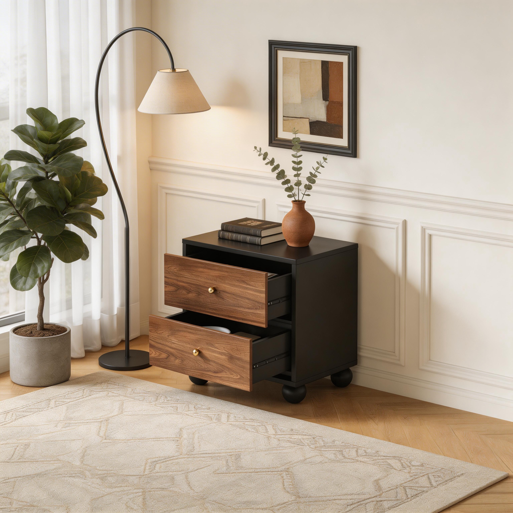 RollingTwoTone Nightstand