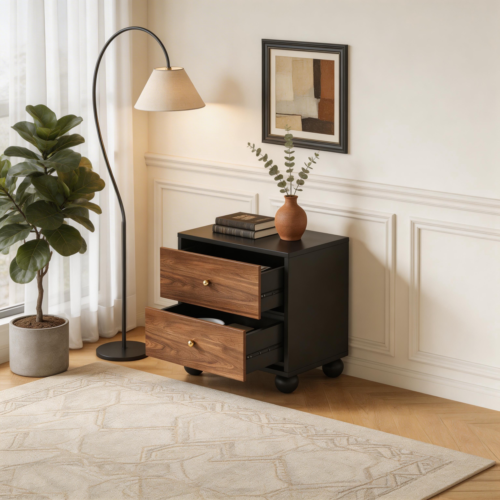 RollingTwoTone Nightstand