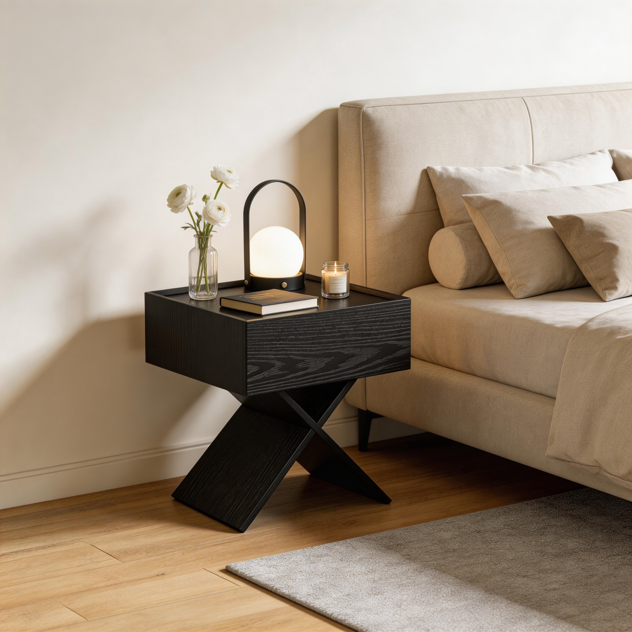 X-Frame Minimalist Nightstand