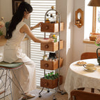 Cherry Tone Mobile Storage Trolley