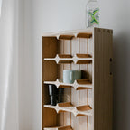 Wave-Slot Wooden Mug Rack
