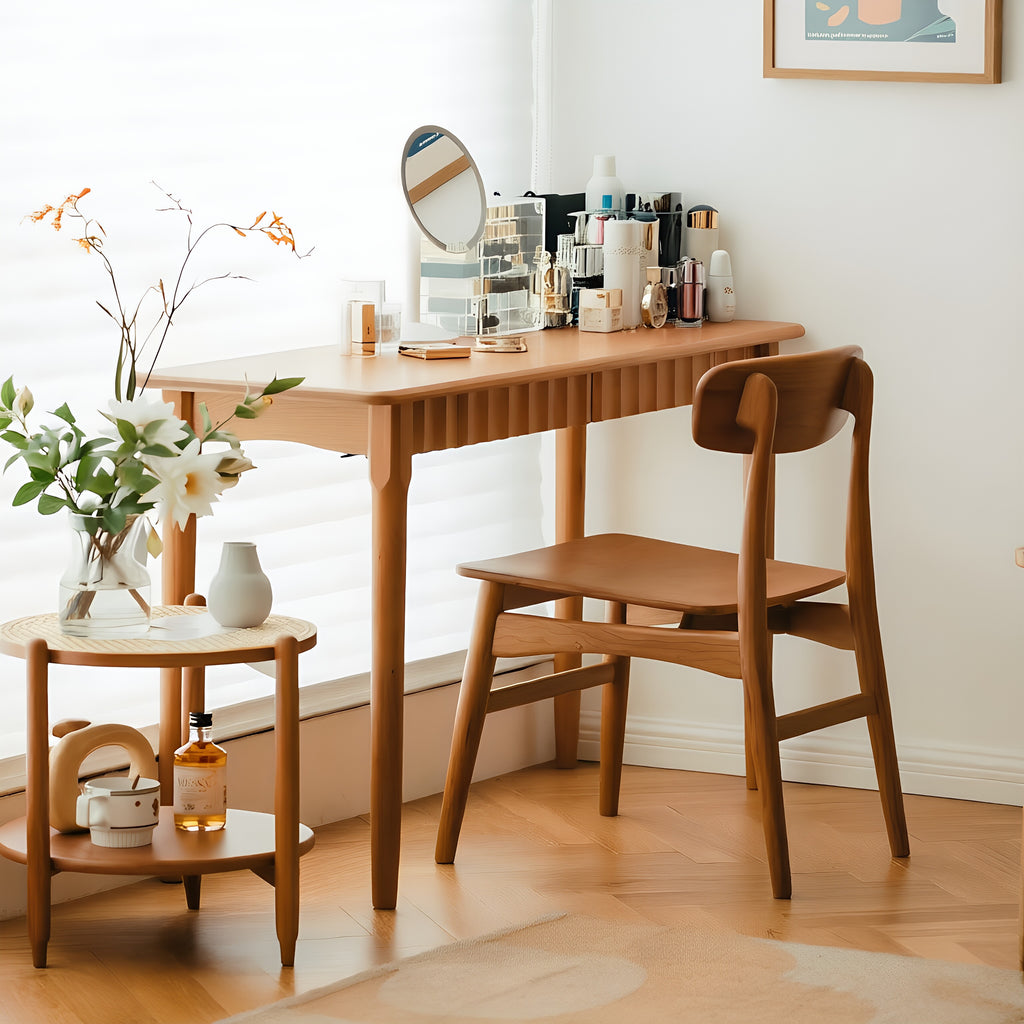 Fluted Solid Wood Multi-Use Modern Desk