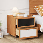 Two-Tone Wheeled Nightstand
