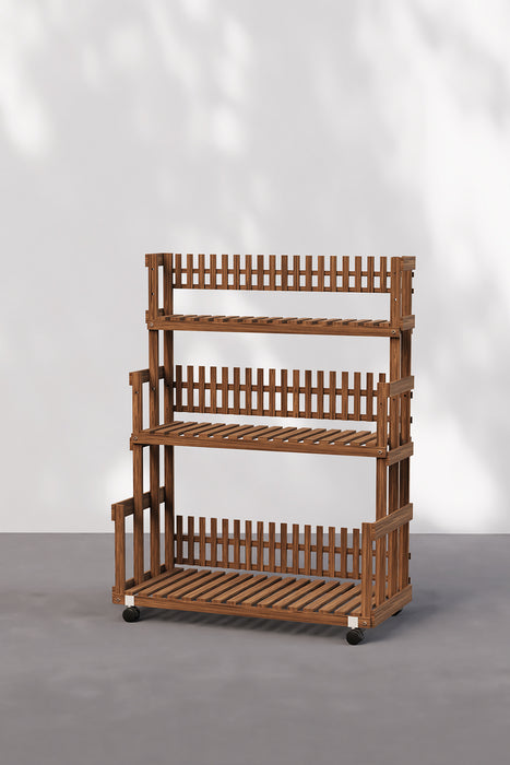 Multi Tier Plant Stand Shelf with Brake Wheels for Garden