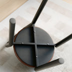 Modern Metal Stool with Integrated Handle & Leatherette Seat