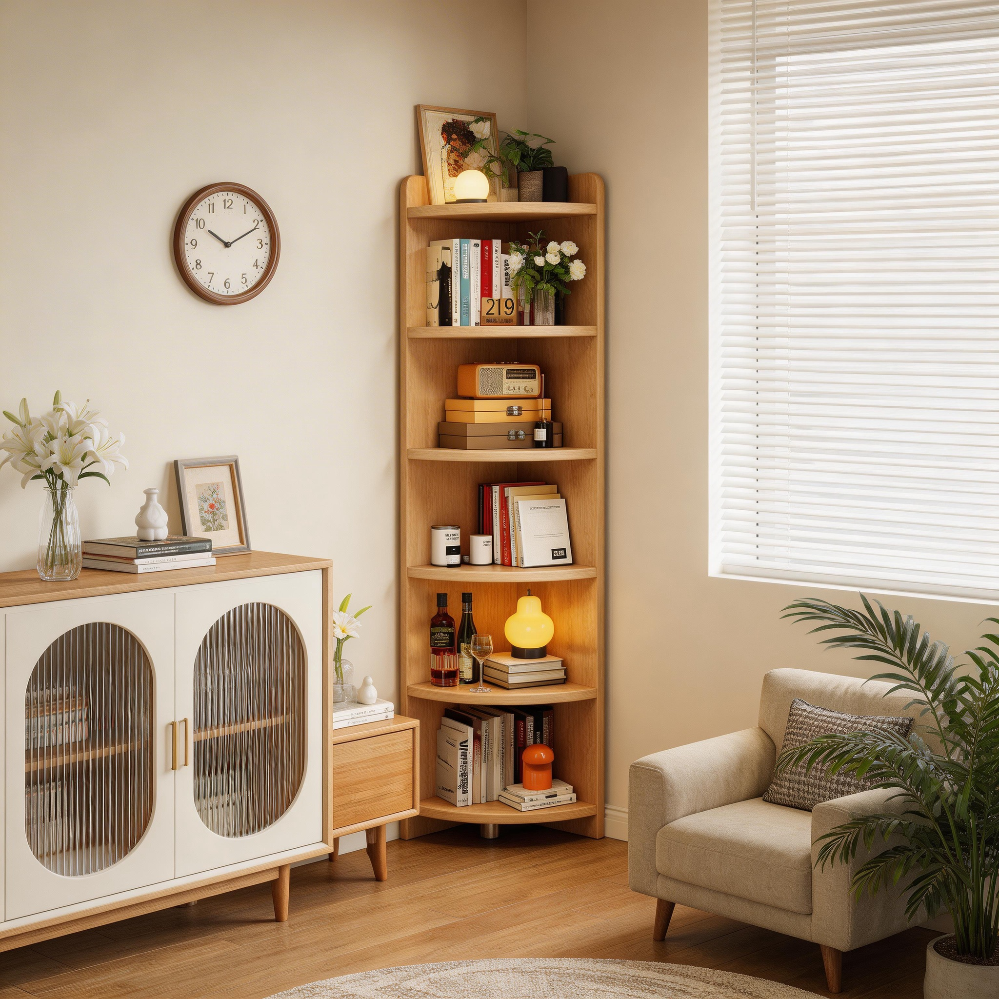 CornerPine Natural Shelf