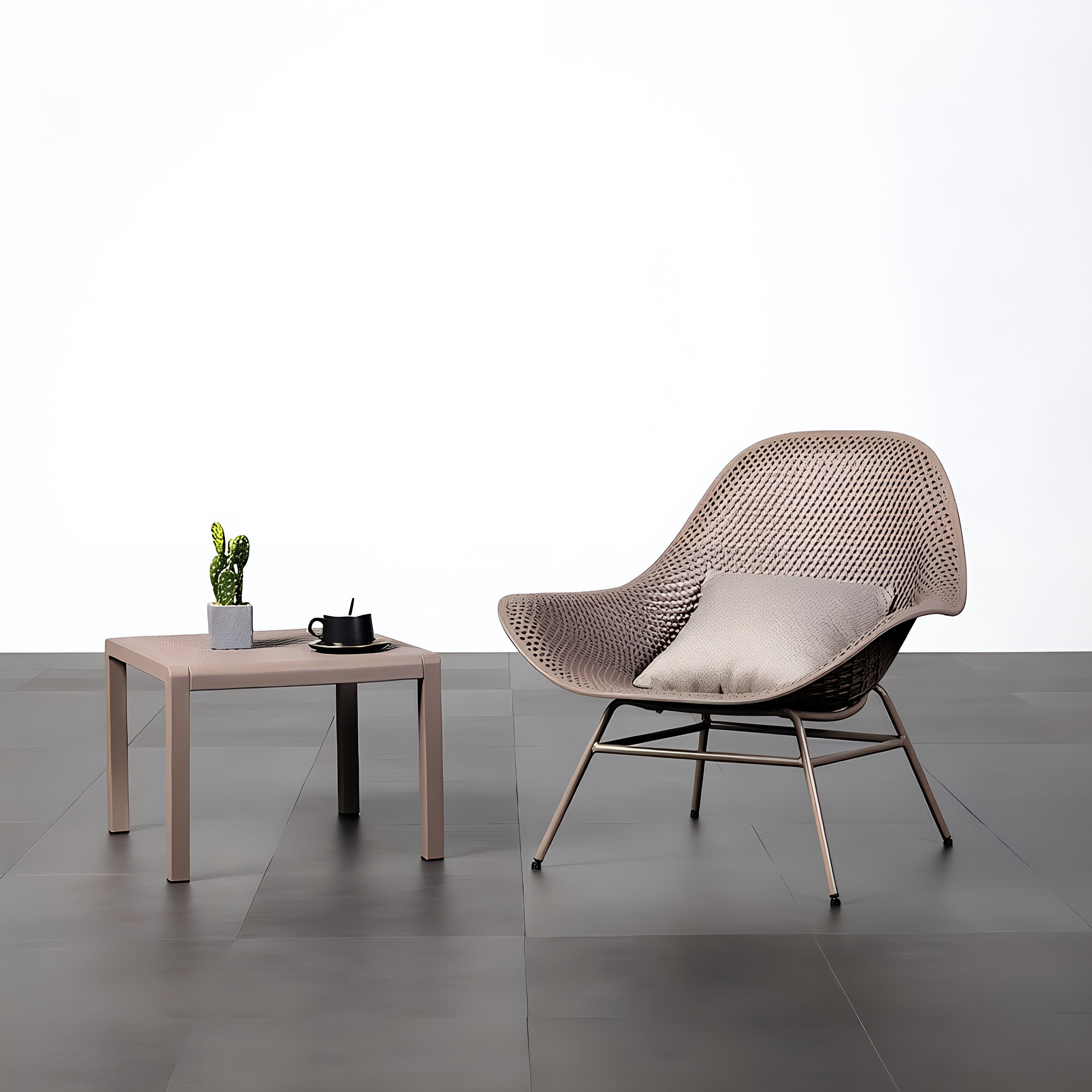 Modern Perforated Shell Lounge Chair