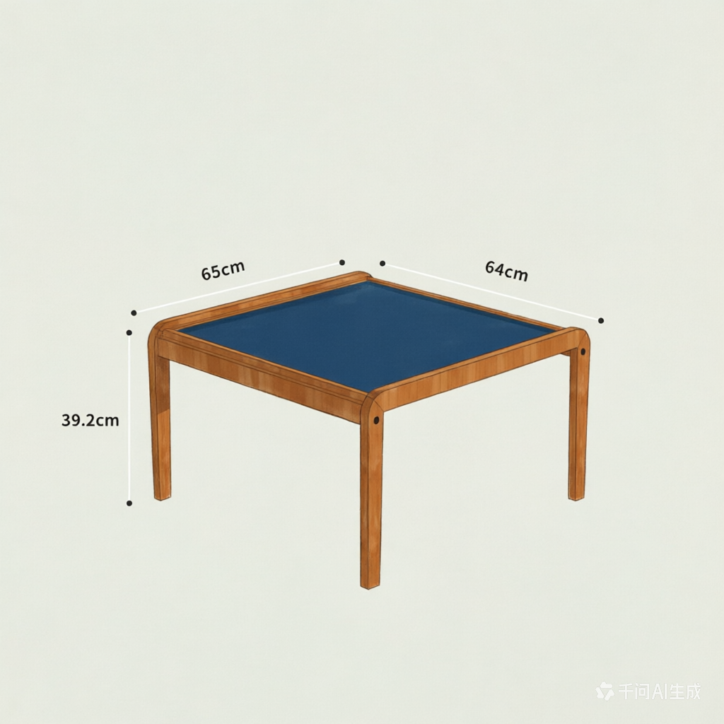 Scandinavian Minimalist Wooden Square Accent Table with Colored Top