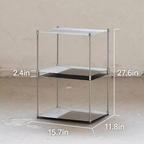 Mirror-Finish Stainless Steel Minimalist Three-Tier Display Stand