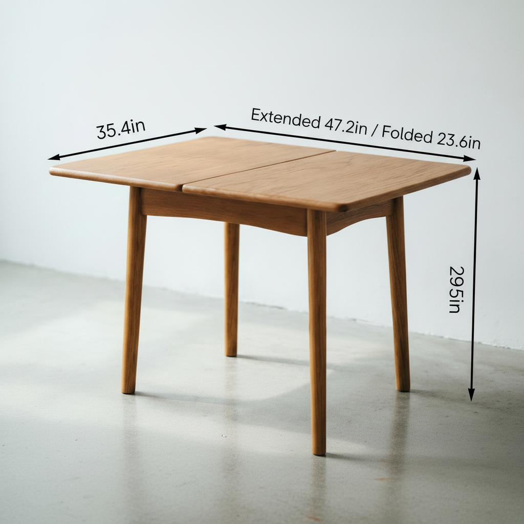 Modern Minimalist Solid Wood Foldable Dining Table