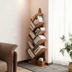 Z-Form Zoned Solid Wood Bookshelf