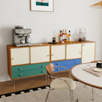 Color-Block Mid-Century Cabinet