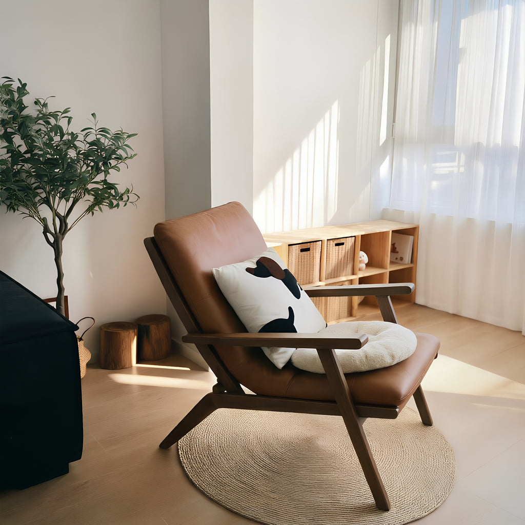 Mid-Century Leather Lounge Chair